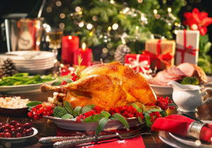 A beautiful Christmas turkey dinner