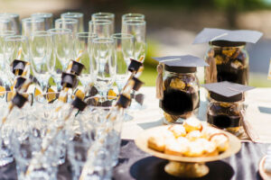 Graduation catering table.